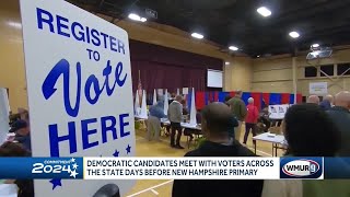 Democratic Party candidates meet with voters across New Hampshire days before firstinthenation [upl. by Kared961]