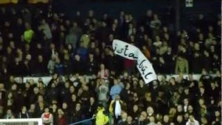 manchester united fans taunt leeds united fans with an istanbul banner  elland road [upl. by Leopold]