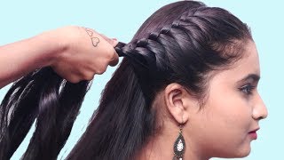 Easy hairstyles for Shortmedium hair  Party Hairstyles \\ Hair style girl \\ Hairstyles  Hindi [upl. by Aslehc232]