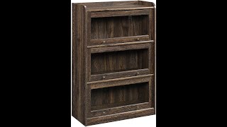 Sauder Barrister Lane Bookcase Iron Oak finish Review [upl. by Ulysses]