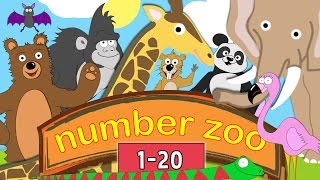 Learn to Count to 20 with Number Zoo  Toddler Fun Learning Collection [upl. by Hilel]