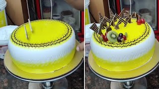 Chocolate Garnish Fruit Cake Decoration  Best Cake Design on Fruit Cake Design [upl. by Nylorahs]