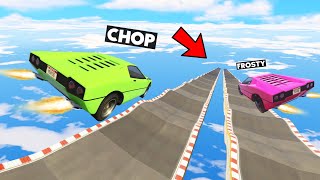 GTA 5 RACE BUT CHOP WINS INSTEAD OF FROSTY FOR FIRST TIME IN MEGA RAMP [upl. by Aleekat]