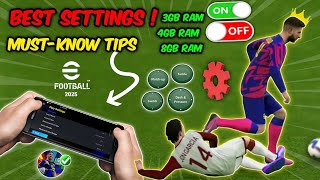 Best Settings for eFootball 2025 [upl. by Obie559]