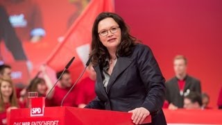 Andrea Nahles auf dem Augsburger Parteitag [upl. by Aiam805]