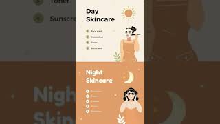 DAY SKINCARE  NIGHT SKINCARE skincare shorts [upl. by Llekcor410]