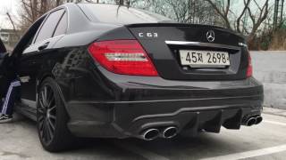 Benz C63 amg Exhaust MCT  C63 AMG 배기음 [upl. by Nayllij]