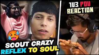 Scout 1v3 SOUL POV 😱 Crazy Reflexes 🥵 Sensei Osmium SHOCKED ✅ [upl. by Neesay]