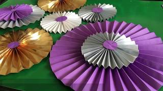 DIY Paper Fans  DIY Paper Rosette Paper Rosettes Backdrop [upl. by Wong]