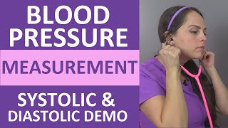 How to Take a Blood Pressure Measurement Systolic and Diastolic Sounds Nursing Clinical Skill [upl. by Akiras]