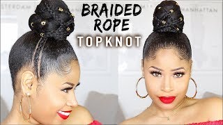 NUBIAN BRAIDED ROPE TOPKNOT ➟ tutorial [upl. by Otxilac544]