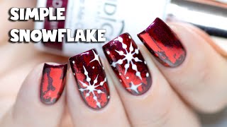 HOW TO Simple Snowflake Nail Art Tutorial  Indigo Nails [upl. by Imoin766]