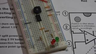 741 op amp integrated circuit set to amplify a non inverted signal step by step electronics build [upl. by Lust942]