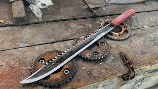 Forging a SWORD out of Rusted Iron SPROCKET [upl. by Mello]