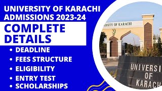 University of Karachi Admission 202324  Complete Details [upl. by Boice]