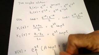 Secondorder linear homogeneous odes with constant coefficients Part IIIcomplex roots [upl. by Henley321]