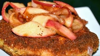 Reel Flavor  Breaded Pork Chops with Caramelized Apples [upl. by Hakaber]