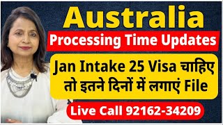 Australia Processing Time Updates  Jan Intake 25 Visa चाहिए तो इतने दिनों में लगानी पड़ेगी File [upl. by Heti]