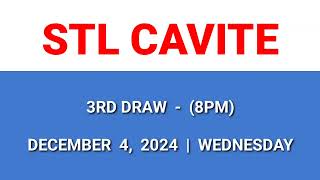 STL CAVITE 3rd draw result today 8PM draw evening result Philippines December 4 2024 Wednesday [upl. by Nywroc]