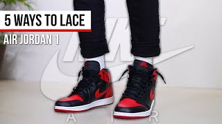 5 Ways To Lace Air Jordan Retro 1s  Feat quotBredquot 1s  I AM RIO P [upl. by Naitsabes778]