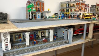 Bau einer Lego Stadt Teil 66  Bahnhof unter der Stadt 5 [upl. by Ailugram653]