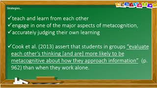 Chapter 5 Metacognitive Learning Strategies at Work [upl. by Hanforrd]