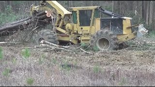 Skidding Some Logs With The Tigercat Muddy Wet Stuck [upl. by Esirehc]