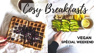 Brunchs Vegan ▌Avocado toastBanana Toast amp Gaufres aux Myrtilles [upl. by Nitsirc]