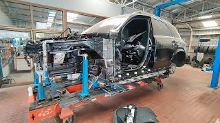 MercedesBenz GLE accident repair on Celette bench with Universal Fixture system Cameleon [upl. by Ikcim]