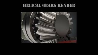 Helical Gears Render  Render with SolidWorks Visualize gear render animation solidworks [upl. by Barton]