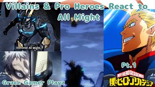 Villains amp Pro Heroes React To All Might  Grace gamer playz  My Hero Academia [upl. by Soni]