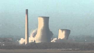 Richborough Powerstation Cooling towers demolition 110312 [upl. by Aicenaj]