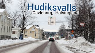 Travel through Hudiksvall Gävleborg Hälsingland Sweden during the winter snow days [upl. by Goldenberg178]