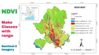 NDVI with class range in ArcGIS [upl. by Elwood]