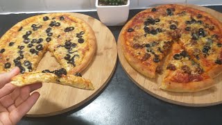 بيتزا بالعجينة لتعطيها خفة وبنة👍 واسرار لاول مرة تعرفيها فيديو مفصلبيتزاpizza [upl. by Ydak]