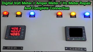 ATS panel Digital Volt Meter  Amper Meter  Hz Meter Repair And Complete Connection  electric tech [upl. by Nonarb518]