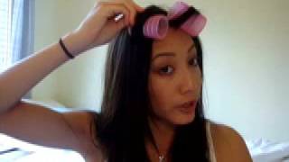 No Heat Volume and 1 Minute Side Bangs  Hair Rollers [upl. by Tengler]