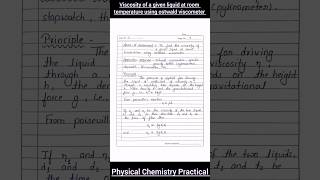 Determination of viscosity by using ostwalds viscometer practical chemistry assignment class12 [upl. by Irrehc]