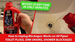 Best Unclogging Drain  How to Unclog a Sink Quickly  How to Unplug Drain Blockages Drano Max Gel [upl. by Jeminah]