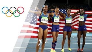 USA Womens 4x100m Relay wins gold [upl. by Ehsiom216]