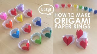 Paper Rings  Origami Heart Ring Tutorial  How to make a Paper Heart Ring  Easy Origami [upl. by Fabi]