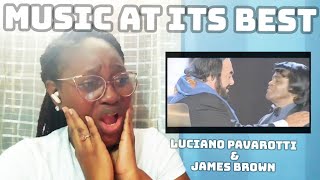 Luciano Pavarotti and James Brown  Its A Mans Mans Mans World  REACTION [upl. by Okun932]