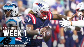 Carolina Panthers vs New England Patriots  2024 Preseason Week 1 Game Highlights [upl. by Euqcaj305]