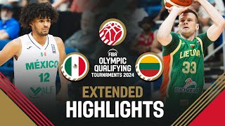 Mexico 🇲🇽 vs Lithuania 🇱🇹  Extended Highlights  FIBA OQT 2024 Puerto Rico [upl. by Courtund]