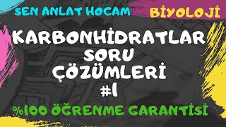 KARBONHİDRATLAR SORU ÇÖZÜMLERİ 1  TYT BİYOLOJİ  ✅ [upl. by Polinski]