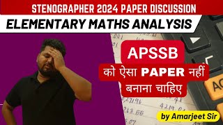 APSSB STENOGRAPHER 2024 ELEMENTARY MATHS ANALYSIS I APSSB EXAMS PYQ I by Amarjeet Sir [upl. by Bounds337]