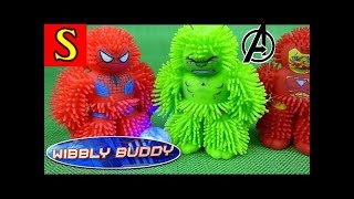 Marvel Avengers Stretchy Light Up Wibbly Buddy Toys Ultimate Spider Man Hulk Iron Man Toys [upl. by Atteynek617]