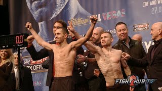 Carl Frampton vs Scott Quigg Full Video COMPLETE Weigh In amp Face Off Video [upl. by Dnomhcir]