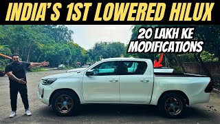 30 LAKH KI HILUX 20 LAKH Kİ MODIFICATION 😱  SLAMMED HILUX 🔥 [upl. by Attenal736]