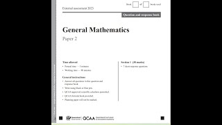 General Maths QCAA 2023 external exam paper 2  question 2 [upl. by Gnues936]